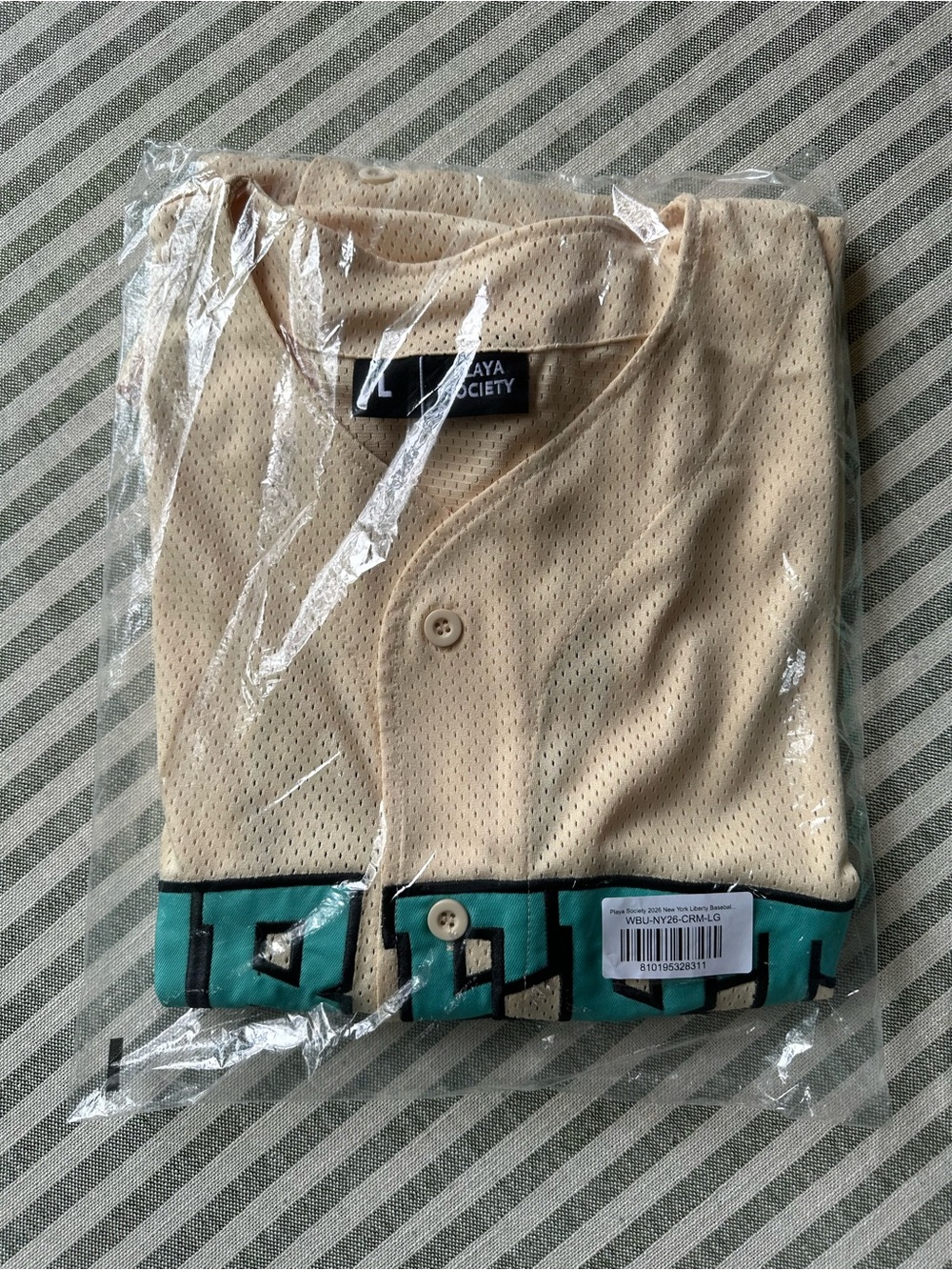 PLAYA SOCIETY 2026 NEW YORK LIBERTY BASEBALL JERSEY- CREAM